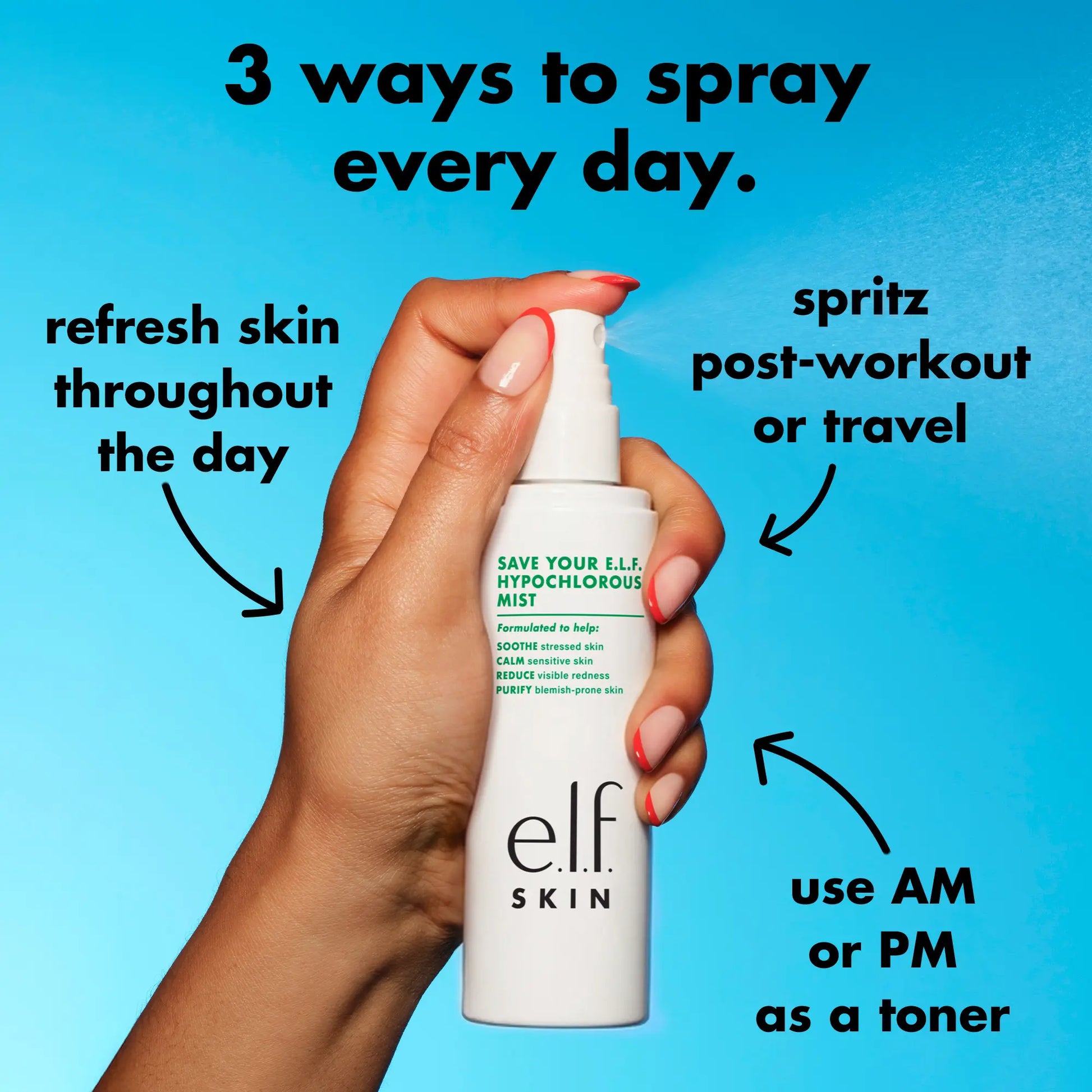 E.L.F. save Your E.L.F. Hypochlorous Mist - Soothe, Purify, and Calm Redness in Eczema and Blemish Prone Skin