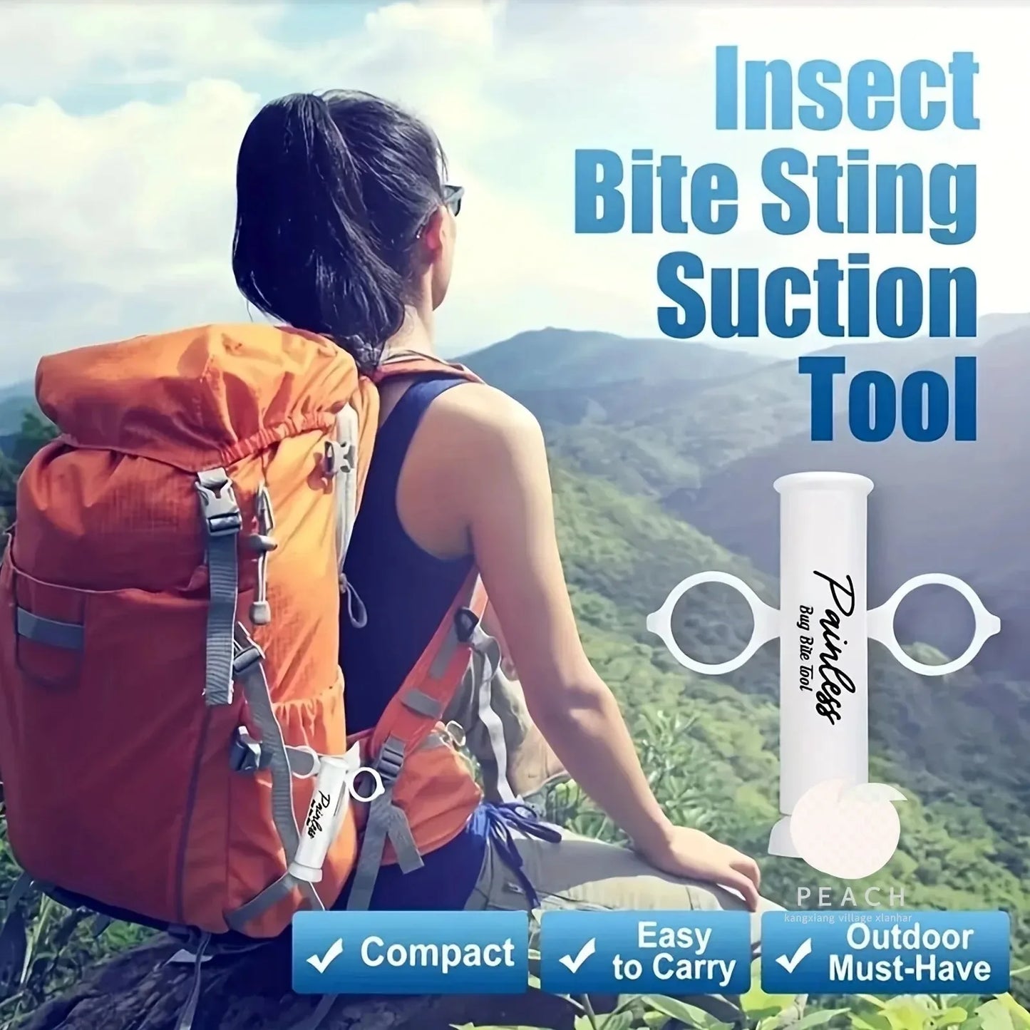 Suction Tool, Remover - Bug Bites and Bee/Wasp Stings, Natural Insect Bite Relief, Chemical Free Single