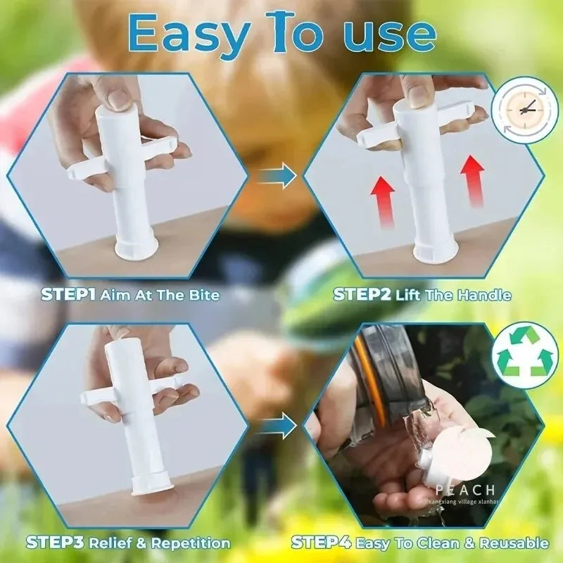 Suction Tool, Remover - Bug Bites and Bee/Wasp Stings, Natural Insect Bite Relief, Chemical Free Single