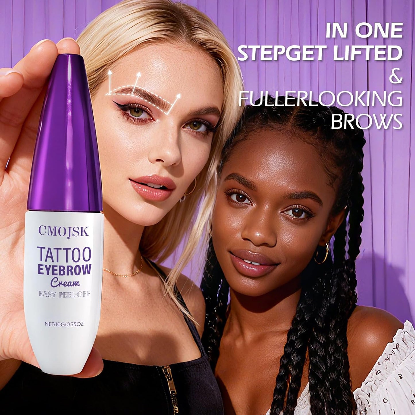 Tattoo Eyebrow Gel Easy Peel Off,Semi Permanent Eyebrow Gel,Eyebrows Tattooed Waterproof,Sweatproof,Eyebrow Stain,Natural-Looking, Long-Lasting,Black